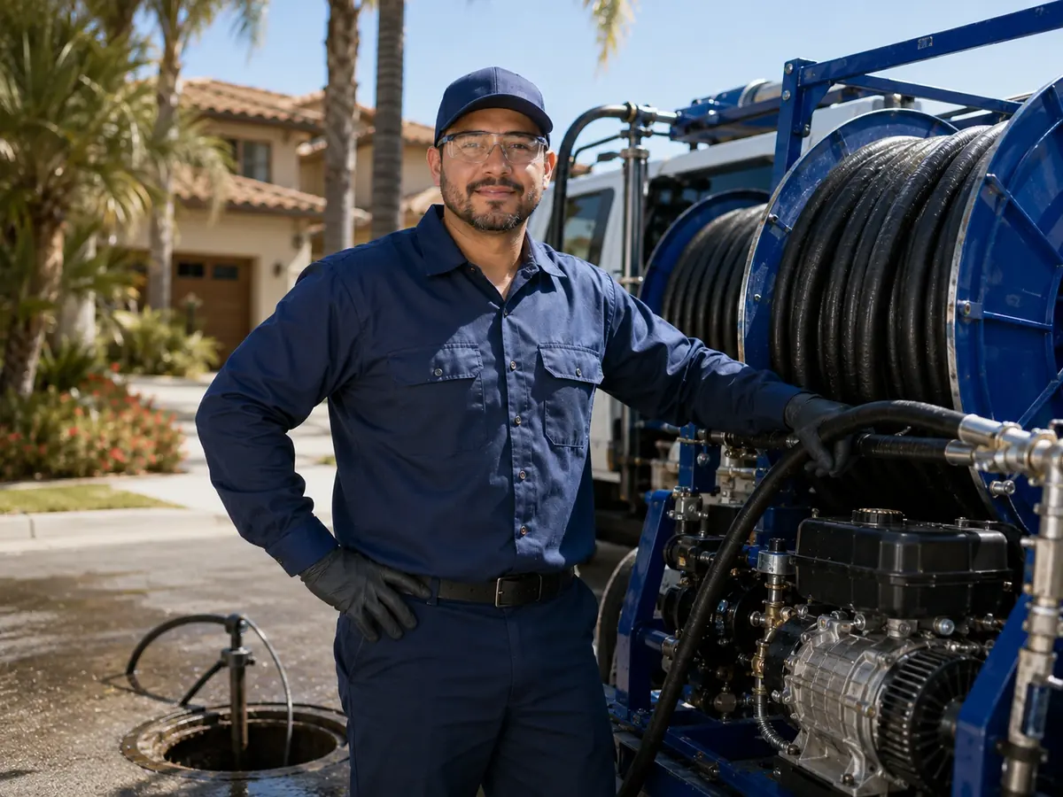 Hydro jet sewer cleaning in Indio