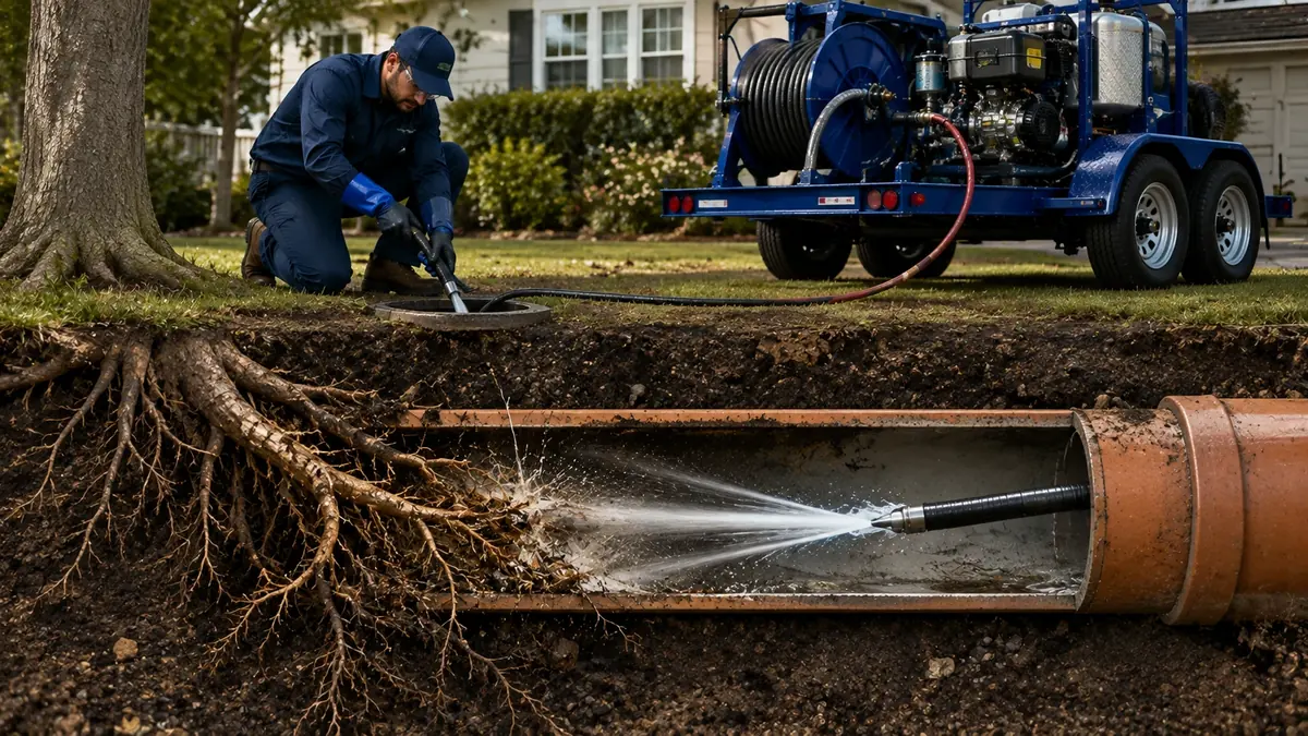 Tree Root Removal with Hydro Jetting in Indio